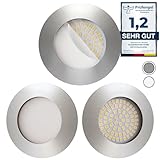 Scandinavian home 3er Set LED Einbaustrahler 230V 4,5W Warmweiß 60mm - 70mm I Badezimmer geeignet I...