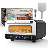 Elektrischer Pizzaofen – 6 Programme, 1700W, max. 450°C, geeignet für 32cm Pizzen –...