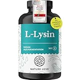 NATURE LOVE® L-Lysin - 365 vegane Kapseln - 1000mg L-Lysin HCL pro Tagesdosis - Lysin aus...