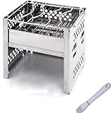 Barbecue Holzkohlegrill Outdoor Indoor Barbecue Holzkohlegrill Explosiver Edelstahl-Klappgrill...