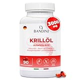 Bandini® Krillöl 3000 mg, reine Antarktis, 465 mg EPA und DHA, 1200 mg marine Phospholipide,...