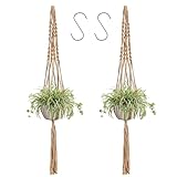 LINXIU Makramee Blumenampel, Blumen Ampel Hängend Boho Pflanzenhänger Pflanzenampel Hängekorb...