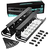 2TLG Kabelkanal Schreibtisch ohne Bohren Schwarz, Kabelmanagement Schreibtisch für Kabelversteck,...