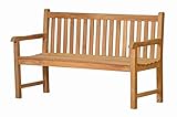 Kai Wiechmann Teak Gartenbank 150 cm Holzbank massiv 3-Sitzer