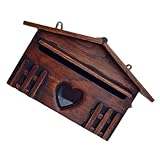 Homoyoyo Vintage Holzbriefkasten Wandmontage Regenfest Kreative Postbox für Villa mit Großzügigem...