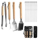 Homshsjhkis Grillzubehör, Grillbesteck-Set, Edelstahl Grillspachtel, Multifunktion Grillzange,...
