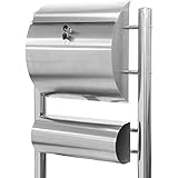 Maxstore STILISTA Standbriefkasten, V2A Edelstahl, Zeitungsfach, Modellwahl, Halbrund