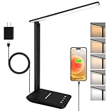 Jumoking Schreibtischlampe LED Dimmbar Augenschutz,Desk Lamp mit 5 Farben und 5...