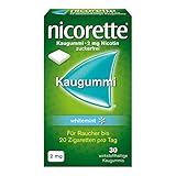 NICORETTE Kaugummi 2mg whitemint – Nikotinkaugummi zur Raucherentwöhnung – Zahnweißeffekt –...
