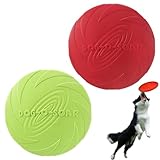 Devenirriche 2 Stück Hund Scheibe, 15cm Hundefrisbee aus Hochwertiger Weichgummi, Gummi Frisbee...