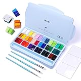 ARTFLY HIMI Gouache Farben Set, 36 Farben x 12 ml, Twin-Jelly-Cup-Design mit 3 Pinseln und einer...