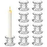 8 Stück Kerzenhalter Stabkerzen,Dekorativer Klar Kerzenständer Stabkerzen Set,Stabkerzenhalter...
