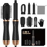 Hair Styler 6 in 1, Airstyler Haarstyler Set mit Rundbürstenföhn, Warmluftbürste, Airflow...