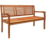 Casaria® Gartenbank Wetterfest Holz FSC®-Zertifiziert 480kg Belastbar 3-Sitzer Armlehne...