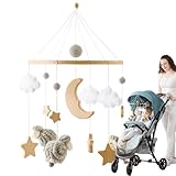 Baby Mobile für Wiege | Musik-Mobile Für Babybett | Musik Mobiles Spielzeug Tragbar Boho Für 0-3...