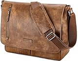 VX VONXURY Umhängetasche Herren und Damen, Vegan Leder 14 Zoll Laptoptasche Messenger Bag...