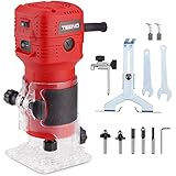 TEENO Holzfräse Oberfräse 650 W 15000–32000 U/min, 6 Variable Geschwindigkeiten, Elektrik...