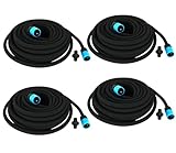 BURI 4x Perlschlauch 60m (4x15m) – Bewässerungsschlauch mit Anschlussarmatur | Mikrobewässerung...