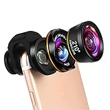MJWDP Universal 3 in 1 Telefon-Kamera-Objektiv-Kits 210 Grad Fisch-Augenlinse 0.6X Weitwinkel 15x...