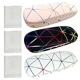 Xpieoyrm 3 Stück Brillenetui Hardcase, Hardcase Brillenetui, Kratzfeste Brillenbox Leder...