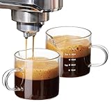Espresso-Messbecher - 2-teiliger Messbecher aus Glas mit 75 ml | Schnapsgläser aus transparentem...