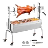 VEVOR Lammgrill, Spanferkelgrill, Spießbratengrill, 90 kg rollbarer BBQ-Holzkohle-Spießgrill für...