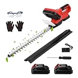 Profi-Heckenschere, kabellos, 21 V, mit 7500 mAh Akku und Schnellladegerät, doppelte Schneidklinge,...
