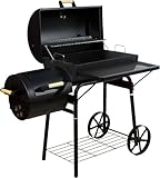 DRULINE Profi Smoker Grillwagen Holzkohle Stahl BBQ Grill XL Smoker