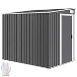 Outsunny Metall Gerätehaus 2,81m² 154x206,5x181 cm Geräteschuppen mit Pultdach Fundament...