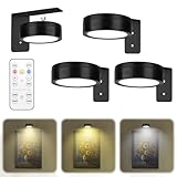 Bildbeleuchtung Kabellos-3 Stück LED Bilderleuchte Kabellos für Wandmontage,Magnetische...