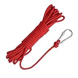 6mm Polypropylen Bootsseil, 10m Länge, Schwimmfähig und Hochsichtbar in Rot,Ankerleine Kajak...