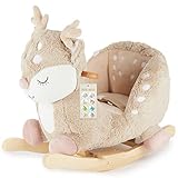 Bieco Plüsch Schaukeltier REH, 60 cm | Kinder Schaukelstuhl mit Sicherheitsgurt | Baby Schaukel |...
