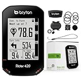 Bryton Rider 420 Sensor Bundle Kabelloser GPS-Fahrradcomputer zur Aufzeichnung von Strecken und...