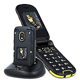 Hammer H Dig Rugged (IP68) Flip Phone, großer Akku mit 1200 mAh, Dual-Bildschirm 2, 4 Zoll und 1,...