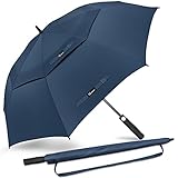 NINEMAX Golf Regenschirm Groß Sturmfest, Großer Regenschirm Sturmfest Stabil, Golfschirm Gross...
