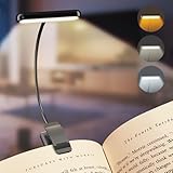 iFalarila Leselampe Buch Klemme, Breite Lichtabdeckung, USB C Wiederaufladbare Buchlampe mit 3...