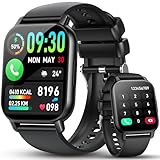 Smartwatch Damen Herren mit Telefonfunktion, 1.85'' Zoll HD Smart Watch, 112+ Sportmodi Sportuhr mit...