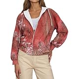 Bauzuoyo Sweatjacke Damen Große Größen mit Kapuze Oversize Full Zip Casual Kapuzenpullover Jacke...