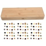 Abaodam Mancala Brettspiel Faltbar aus Bambus mit Bunten Natursteinen Tragbares Strategiespiel zur...