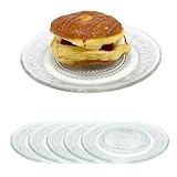 Generisch Teller Glas Glasteller Dessertteller Kuchenteller Gebäckteller Servierteller Ø 20 cm 6...