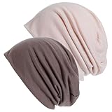 TIESOME 2 Stück Herren Damen Slouch Beanie Mütze, Weich Kopfbedeckung Dünne Schlafmütze Kopftuch...