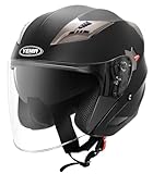 Jethelme Rollerhelm Sturzhelm Chopper Helm - YEMA YM-627 Motorradhelm ECE mit Doppelvisier...