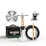 Yimi Hookah® Edelstahl Shisha Set Komplett | Kleine Shisha aus Holz, Narguile, Cachimba, Chicha |...