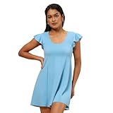 Bliss Damen-Badekleid, Flatterärmel, hoher Rücken, LSF 40+, integrierte Körbchen, Polyester,...