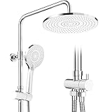 Rainsworth Duschsystem ohne Armatur Chrom - 25cm Rund Regendusch Dusche Set, Duschgarnitur mit...