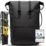 Nordlight Dry Bag 35l - (Schwarz) Roll Top Rucksack mit gepolstertem Tragegurt, wasserdichte Tasche...