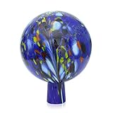 Lauschaer Glas Gartenkugel Rosenkugel aus Glas mit Granulat dunkelblau h 19cm,d 15cm mundgeblasen...