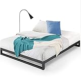 ZINUS Trisha 18 cm Metallrahmenbett | Lattenrost | Holzlattenunterstützung | 100 x 200 cm | Schwarz