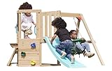 DOLPHIN PLAYGROUND T Schaukel-Set für Kleinkinder mit Schaukel-Sitz, Tafel, Rutsche, Kletterwand &...