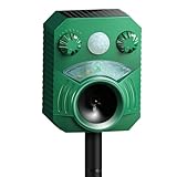 Katzenschreck Marderschreck Solar Ultraschall Tiervertreiber - Wasserdicht IP44, Bewegungsmelder,...